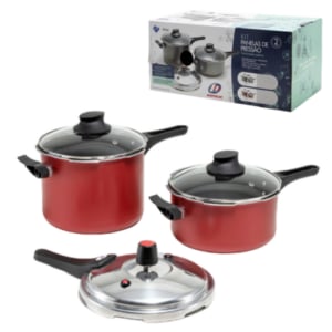 KIT PANELAS PRESSÃO FECHAMENTO EXTERNO ROUGE (3KITS)-MARCOLAR