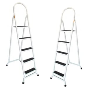 ESCADA RETANGULAR 5 DEGRAUS BRANCO PRETO (1PÇ)-UTILAÇO