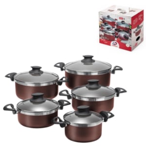 CJ.CAÇAROLAS 05 PÇS DOLCE PLUS T.V (2CXS)-MARCOLAR