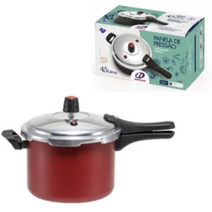 PANELA DE PRESSÃO 4,5LTS FECHAMENTO EXTERNO ROUGE (3PÇS)-MARCOLAR